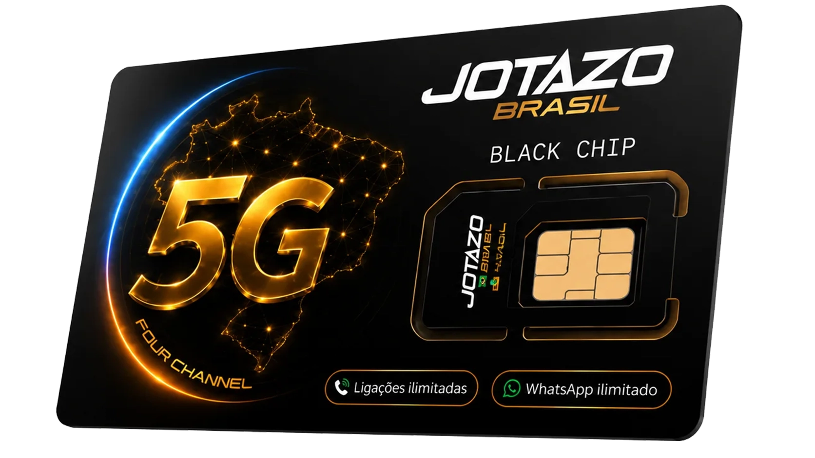 Jotazo Black Chip 5G — Ligações e WhatsApp ilimitados